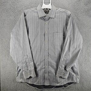 Donald Trump Men's Shirt 17-34/35 Regular Fit Gray Long Sleeve Pocket Cotton‎